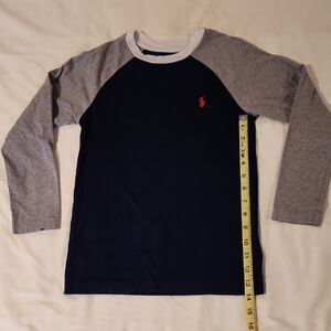 Polo by Ralph Lauren Navy and Gray Long Sleeve Tee.  Size Small 8